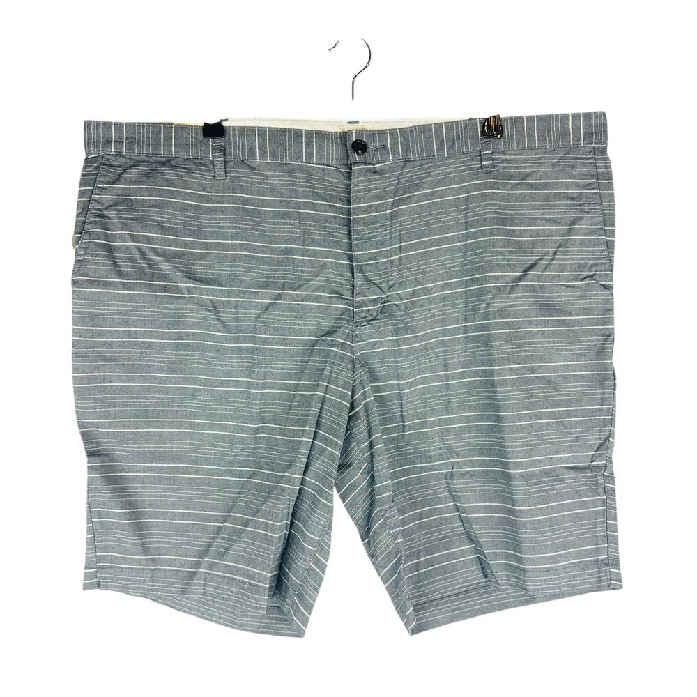 New Dockers Mens Sz 44 Shorts Printed‎ Khakis Flat Front Stripes Pockets NWT